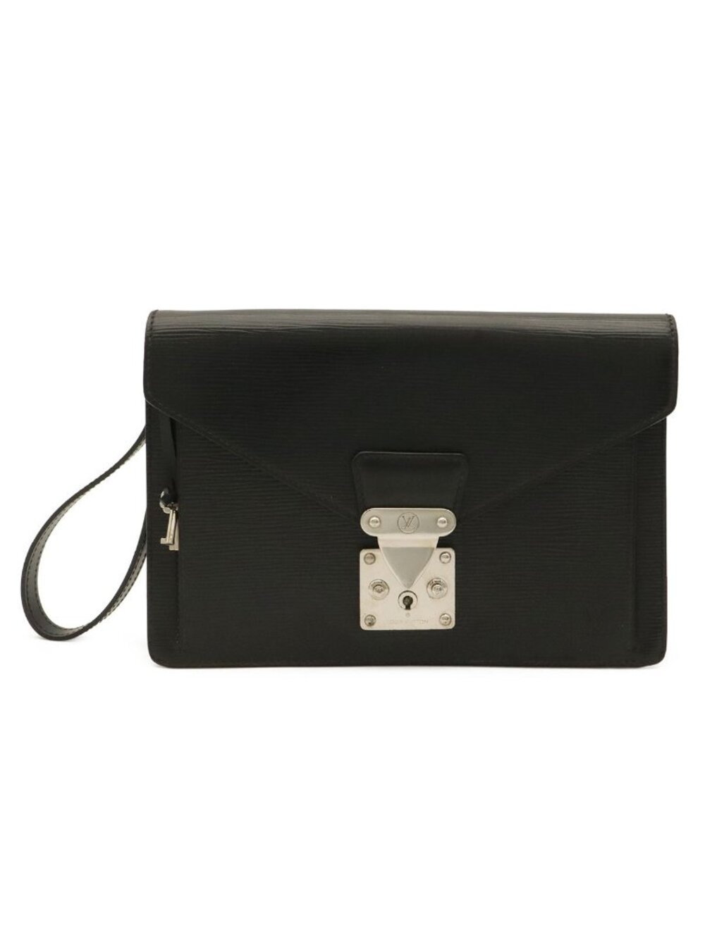 Louis Vuitton Epi Pochette Sellier Dragonne Second Bag Noir Black Silver